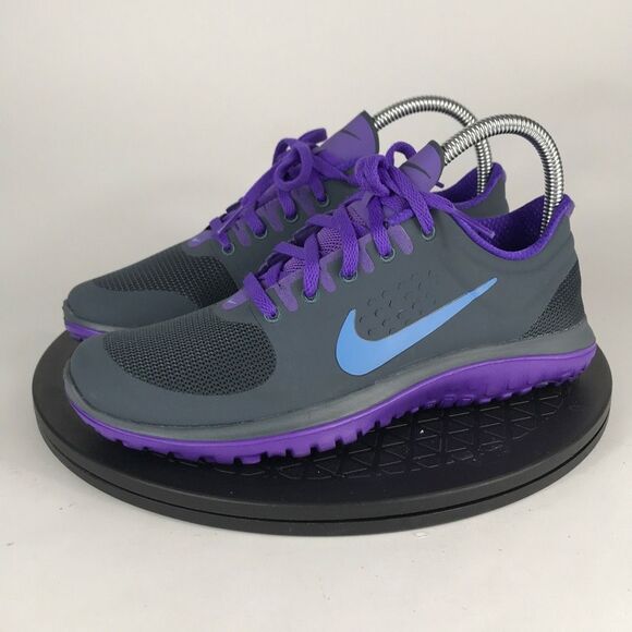 Nike FS Lite Run Gray/Purple Athletic Running Shoes 616684-008 Women’s Size 7 - Picture 1 of 11